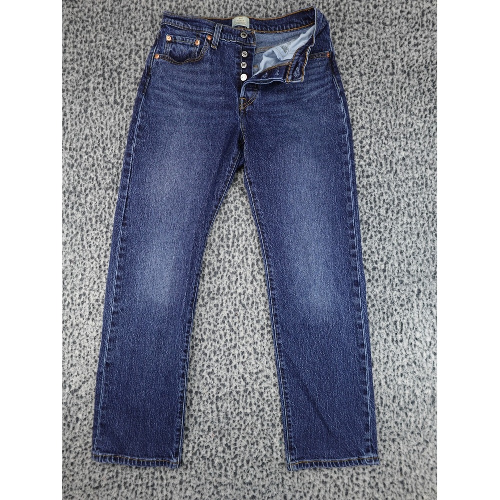 Levi's 501 Curve Jeans Womens W28 L30‎ Blue Straight Leg Button Fly